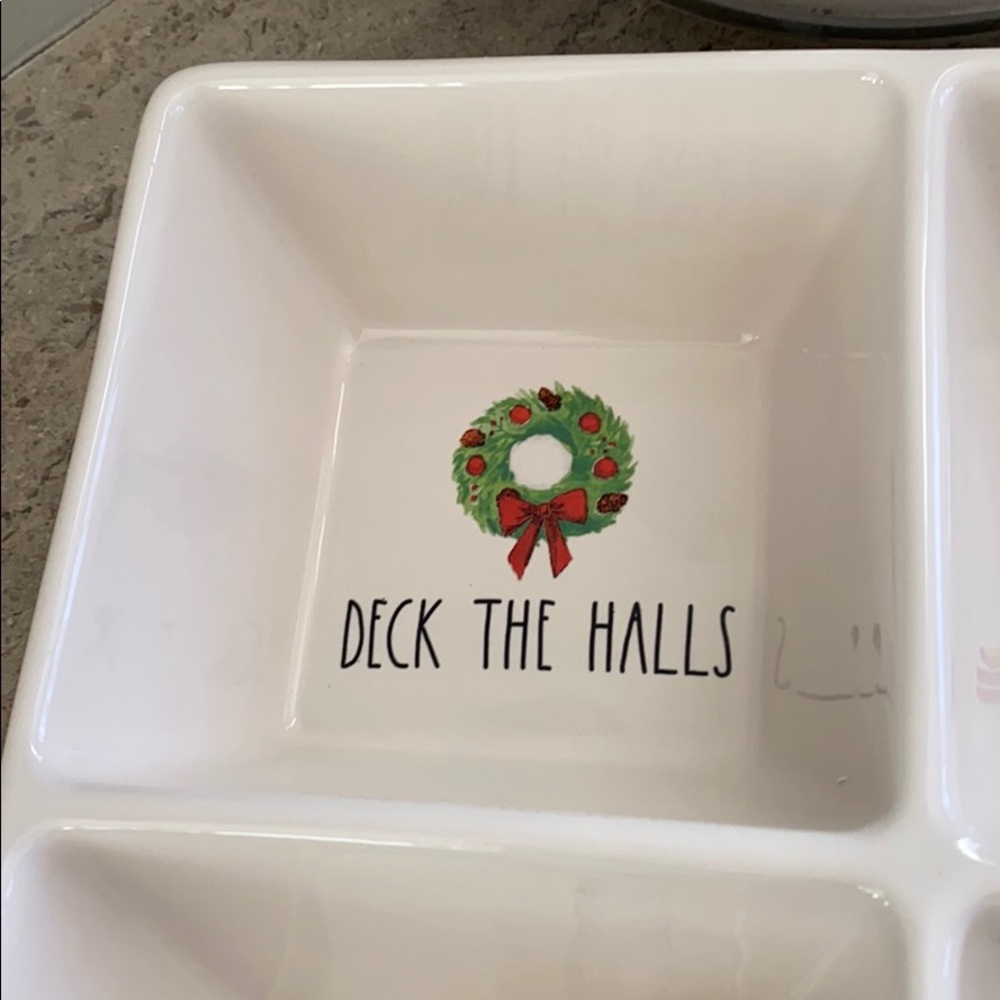Rae Dunn “Skating Holiday” divided serving tray - Picture 2 of 7